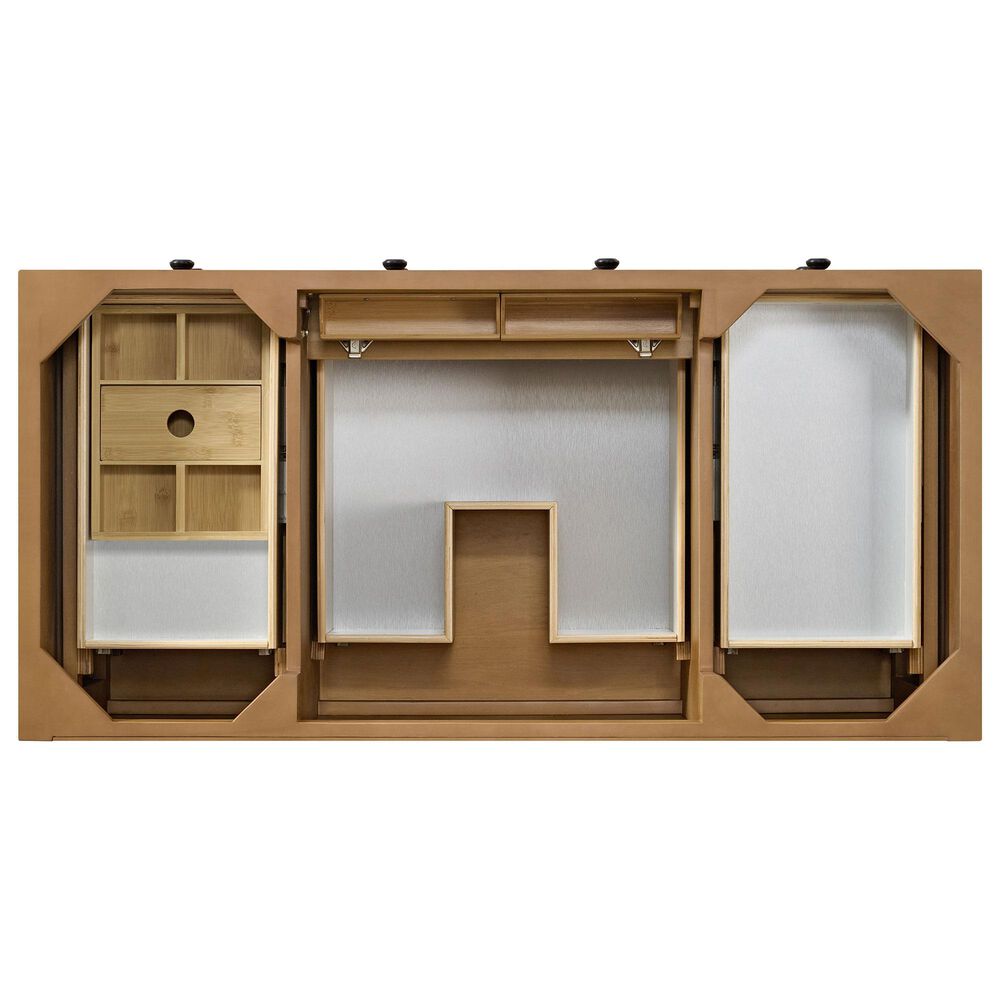 James Martin Malibu 48&quot; Single Bathroom Vanity in Amber Birch with 3 cm Arctic Fall Solid Surface Top and Rectangular Sink, , large