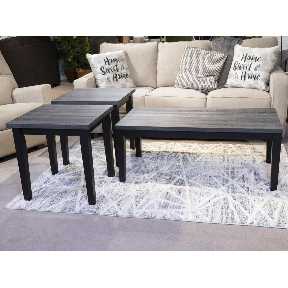 Signature Design by Ashley Garvine Occasional Table Set in Black and Charcoal Gray (3-Piece Set), , large