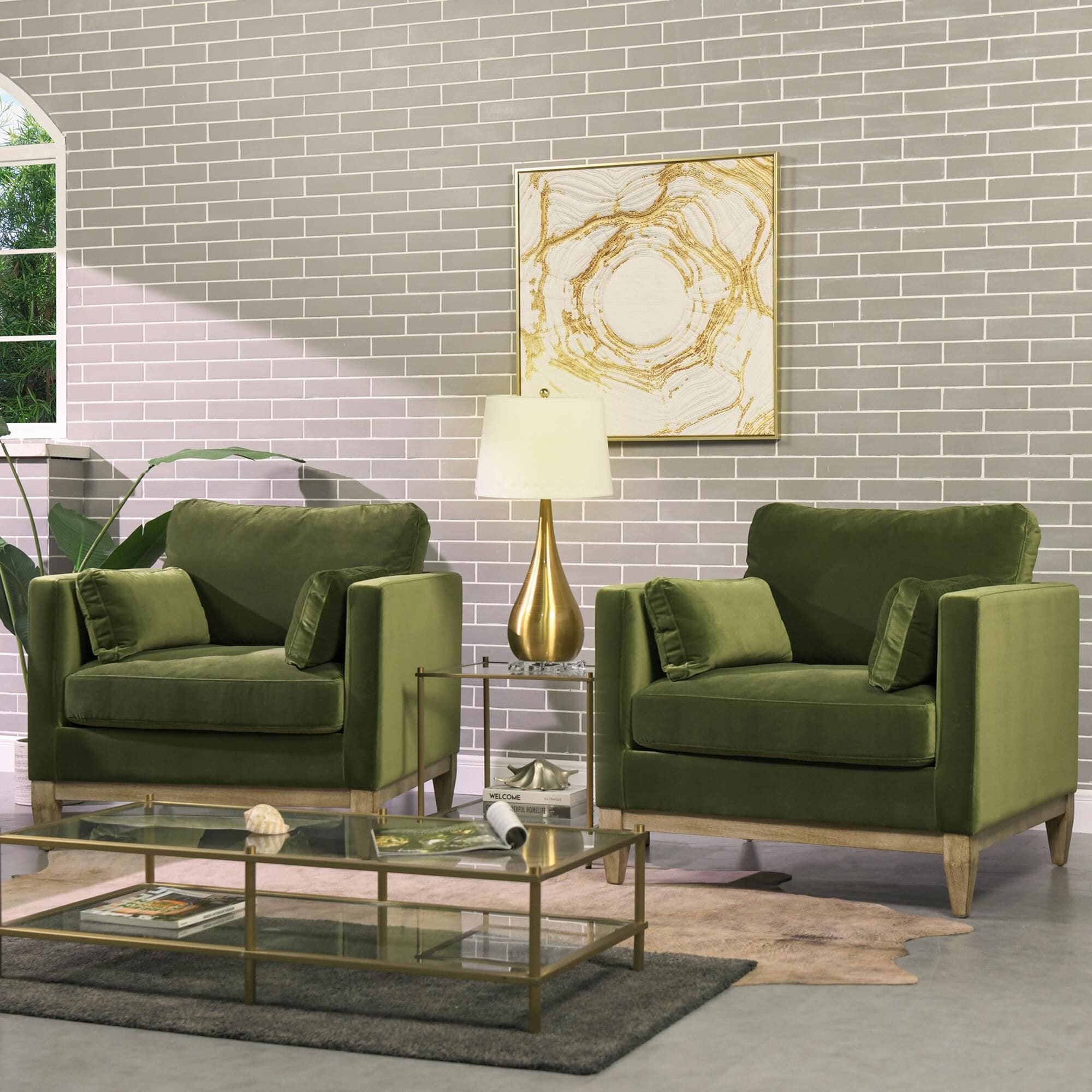 Olive velvet 2025 chair