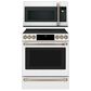 Cafe 2-Piece Kitchen Package with 30" Slide-In Range and 1.7 Cu. Ft. Microwave Oven in Matte White, , large