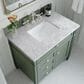 James Martin Vanities Brittany 36" Single Bathroom Vanity in Smokey Celadon with 3 cm Carrara White Marble Top and Rectangular Sink, , large