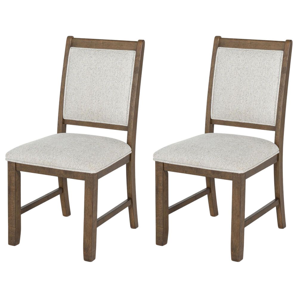 Furniture of America Virex Upholstered Side Chair in Dark Walnut (Set of 2), , large