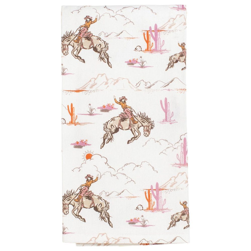 The Royal Standard Howdy Hunny Hand Towel in White and Multicolor, , large