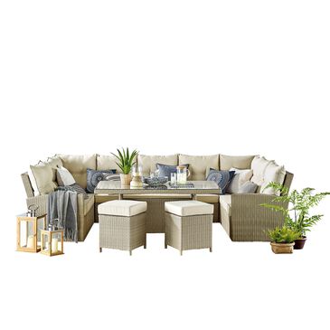 Timberlake Canaan 10-Piece Patio Seating Set with Two Stools in Beige, , large