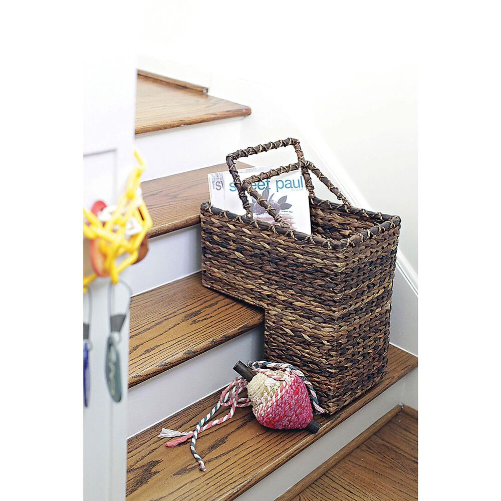 Creative Coop Woven BacBac Leaf Stair Basket in Natural, , large