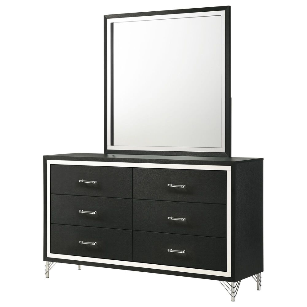 Coaster Tisdall and Lucia 3-Piece Eastern King Bedroom Set in Black and Chrome, , large
