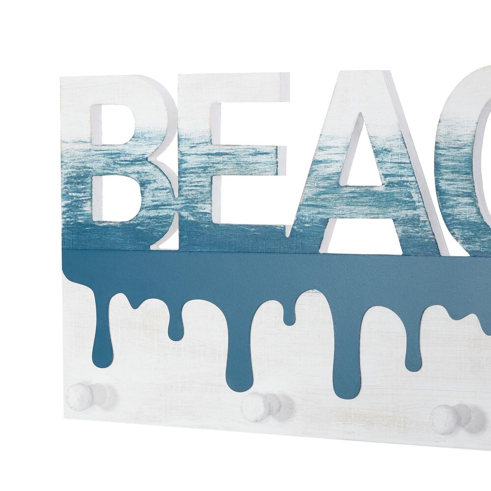 Maple and Jade 19&quot; x 10&quot; Wall Hook in Blue and White, , large
