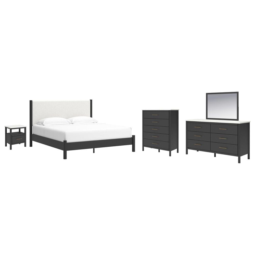 Ashley Cadmori 5-Piece King Platform Bedroom Set in Black and White, , large
