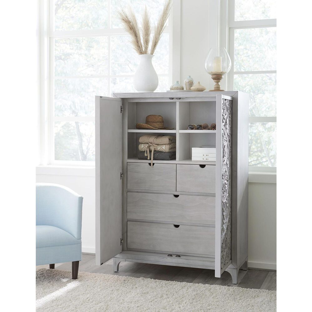 Urban Home Boho Chic Wardrobe Chest in Washed White, , large
