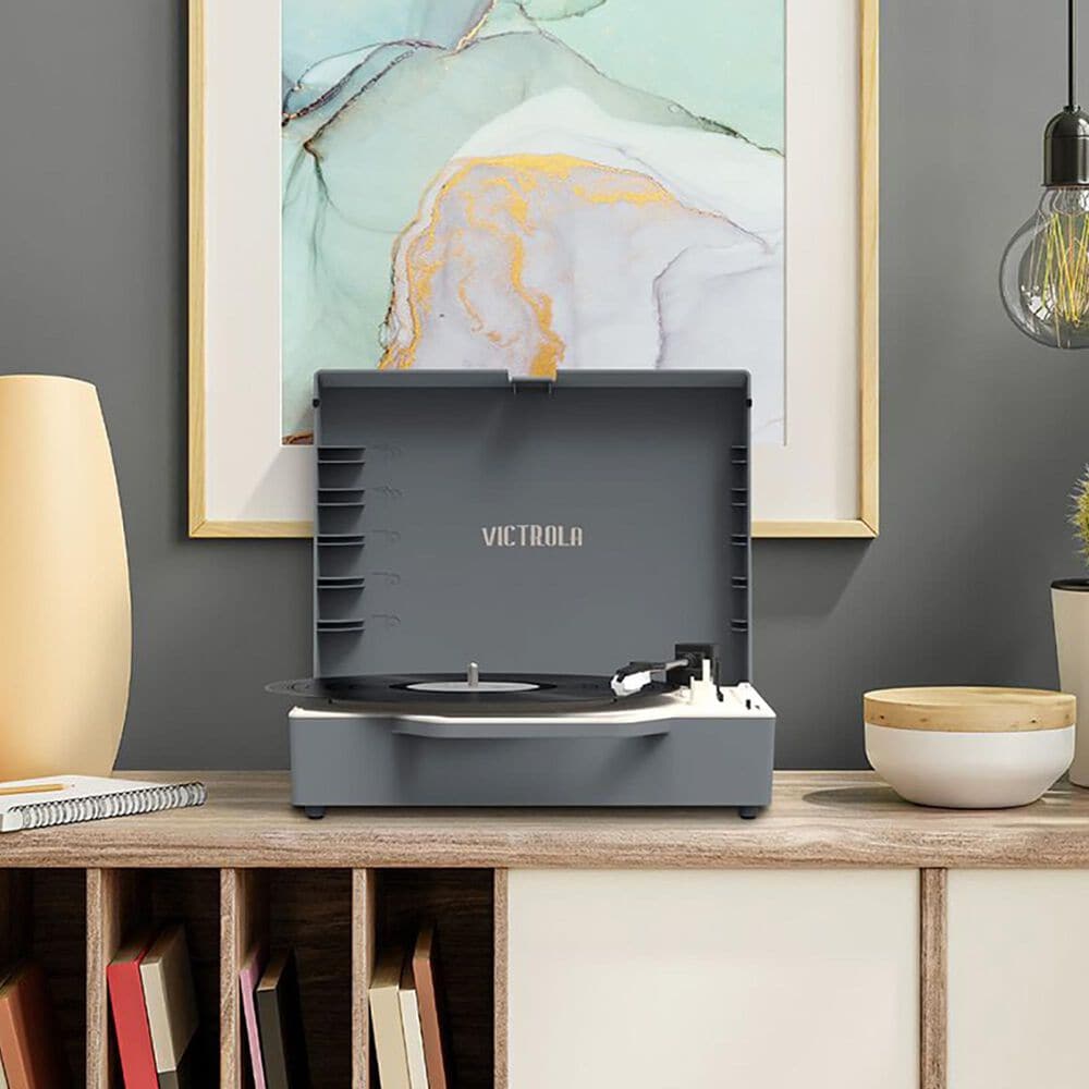 Victrola Re-Spin Sustainable Bluetooth Suitcase Record Player in Graphite Grey, , large