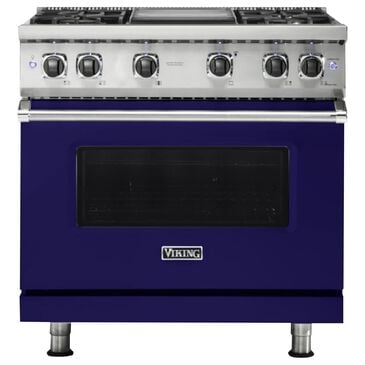 Viking Range 36" Natural Gas Range with 6 Burners in Cobalt Blue, , large