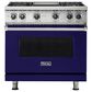 Viking Range 36" Natural Gas Range with 6 Burners in Cobalt Blue, , large