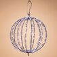 The Gerson Company 9.8" Electric Crystal Foldable Metal Sphere with 120 Cool White Micro LED Lights in White, , large