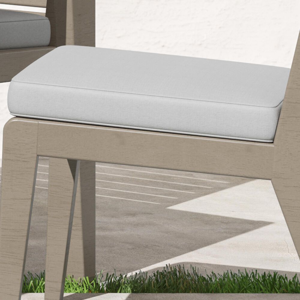 Homestyles Sustain Patio Dining Armless Chair with Gray Cushion in Stain Brown &#40;Set of 2&#41;, , large
