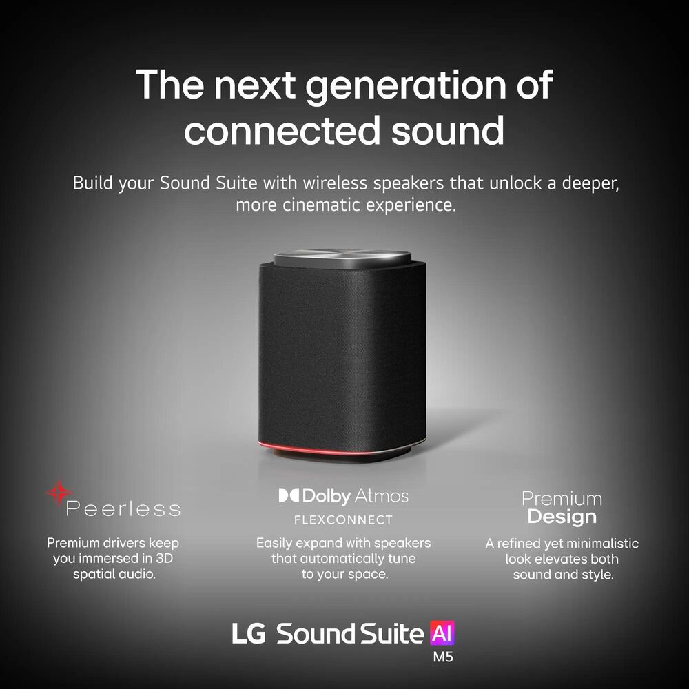LG Sound Suite M5 Wireless Speaker with Dolby Atmos FlexConnect in Black, , large