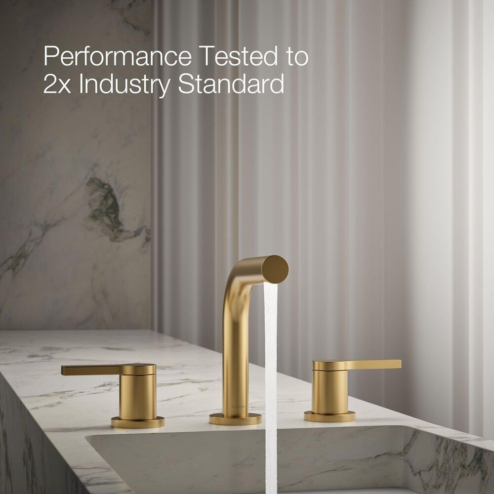 Kohler Elate Widespread Bathroom Sink Faucet in Vibrant Brushed Moderne Brass, , large