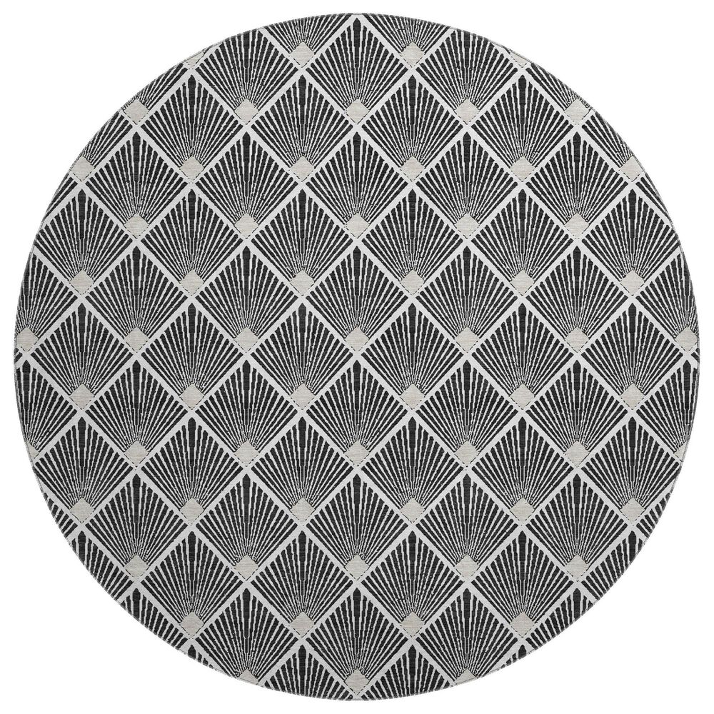 Dalyn Rug Company The Reserve TR9 Black 8" Round Indoor/Outdoor Area Rug, , large