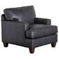 Craftmaster Furniture Corp Stationary Leather Chair and Ottoman Set in Dark Gray, , large