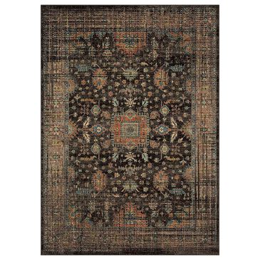 Karastan Estate 2" x 3" Black, Coral, Blue and Green Area Rug, , large