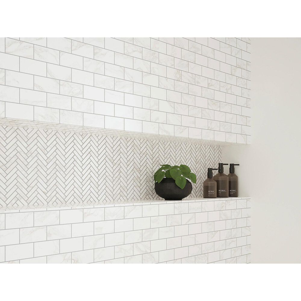 Shaw Eterna Veneto Volokas 2" x 4" on 12" x 12.5" Natural Stone Mosaic Sheet, , large