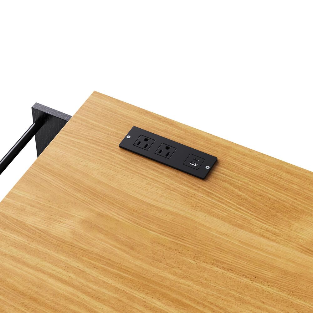 HOMLUX 74.8" Kitchen Island with Extendable Dining Table in Black and Natural, , large