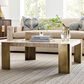 Uttermost Caress Coffee Table in Honey Beige and Antique Brass, , large