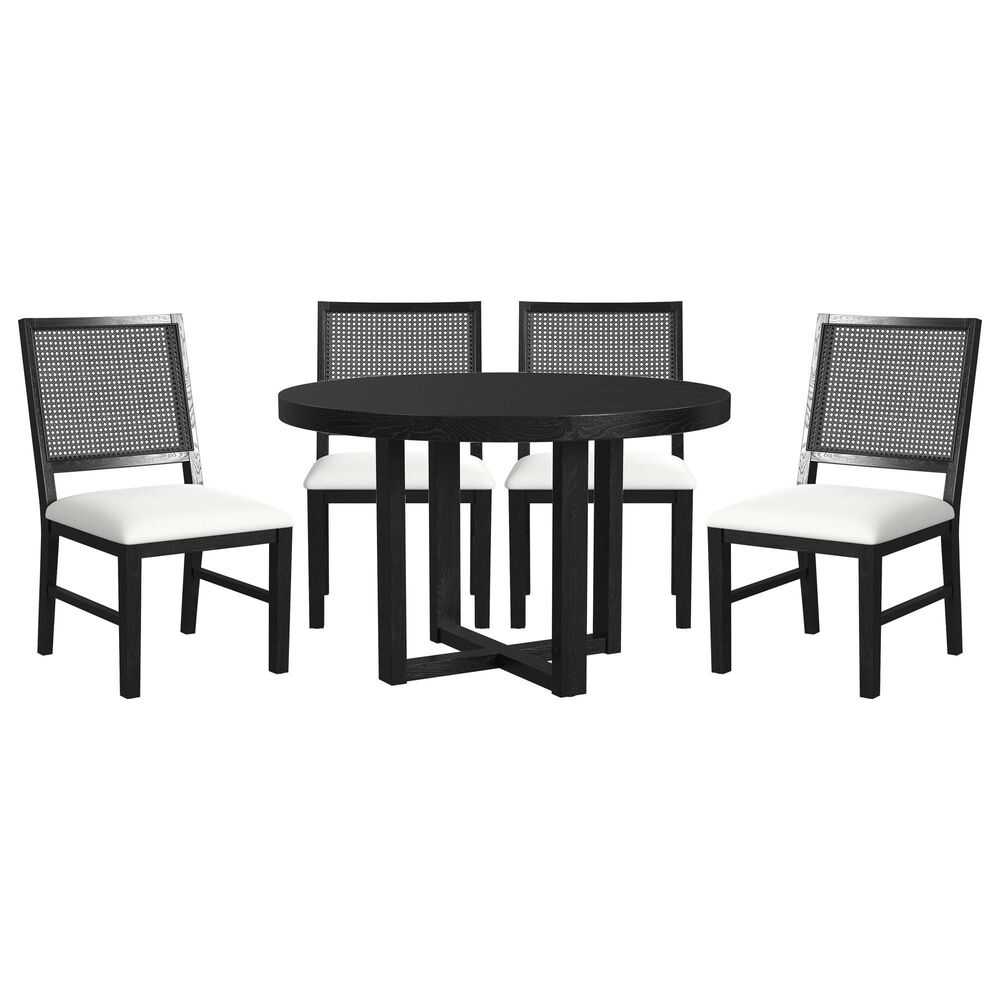 Mayberry Hill Bahama Breeze 5-Piece Round Dining Set in Black, , large