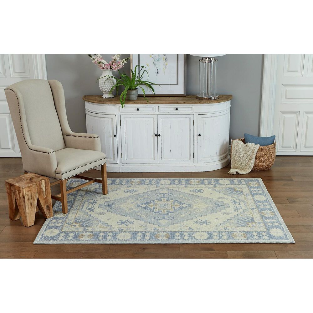 Momeni Anatolia ANA-1 6&#39;6&quot; x 9&#39; Blue Area Rug, , large