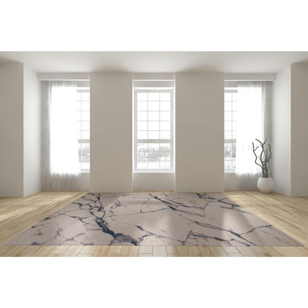 Jaipur Fragment Shattered Blue and Gray 13' x 18' Area Rug, , large