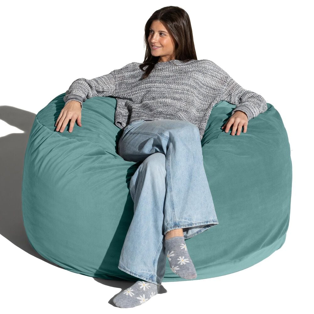 Jaxx Saxx 4&#39; Large Round Bean Bag Chair in Turquoise, , large