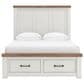 Ashley Savonport Queen Storage Panel Bed in White and Brown, , large