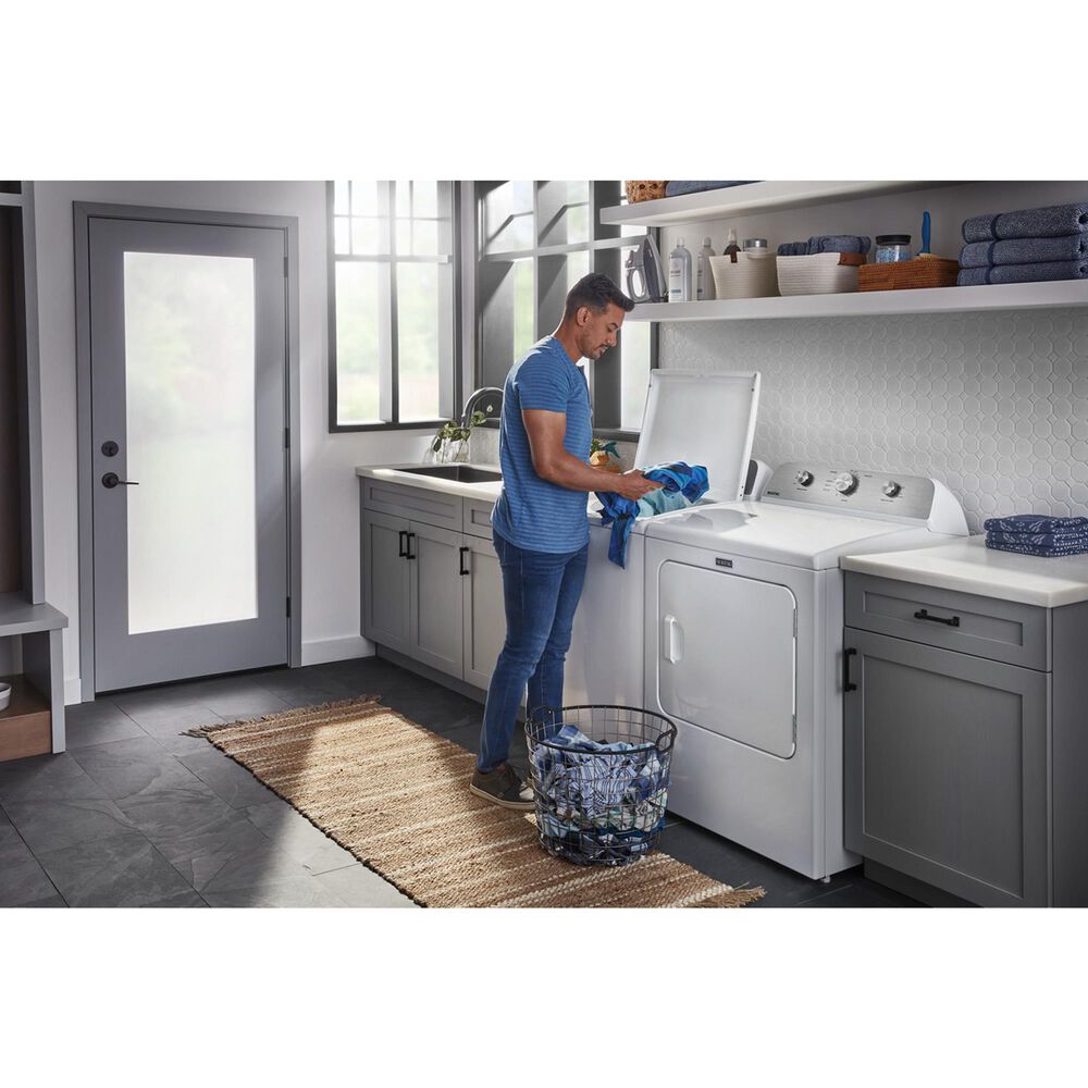 Maytag 4.3 Cu. Ft. Top Load Impeller Washer and 7.0 Cu. Ft. Electric Wrinkle Prevent Dryer Laundry Pair in White, , large