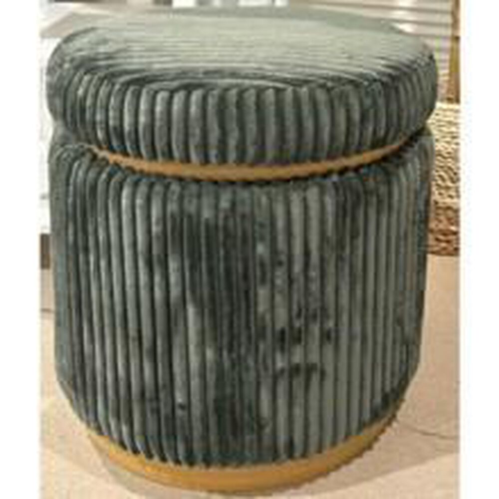 Linden Boulevard Sunny Ottoman in Green, , large