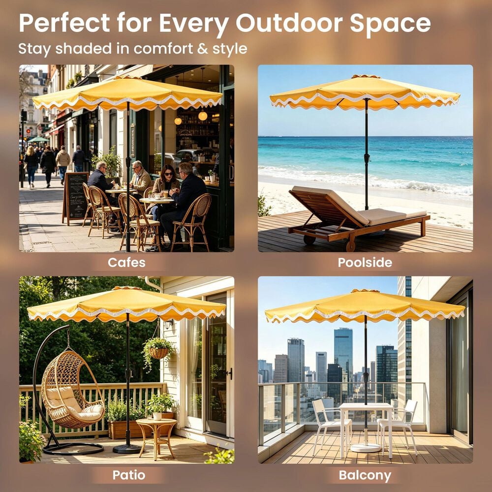 HOMLUX 10' Patio Umbrella in Yellow, , large