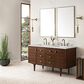 James Martin Vanities Amberly 60" Double Bathroom Vanity in Mid-Century Walnut with 3 cm Lime Delight Quartz Top and Rectangular Sinks, , large