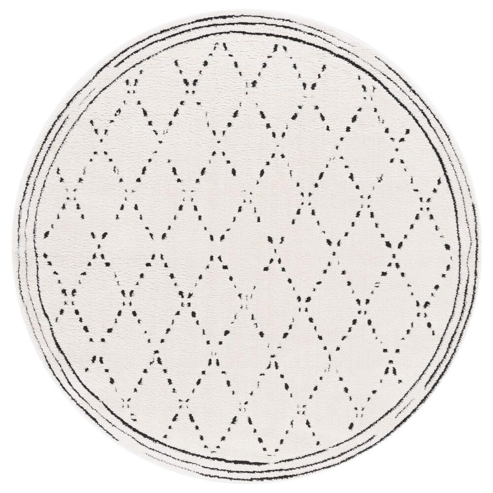 Safavieh Melody MEL102A 6"7" Round Ivory and Black Area Rug, , large