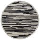 L&R Resources Sinuous Distressed Cabin Camouflage 4" Round Black and Gray Area Rug, , large