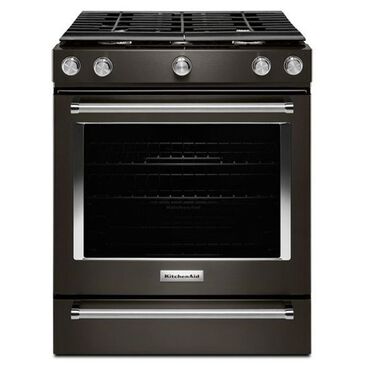 KitchenAid 30" 5.8 Cu. Ft. Gas Range in Black Stainless Steel, , large