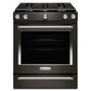 KitchenAid 30" 5.8 Cu. Ft. Gas Range in Black Stainless Steel, , large