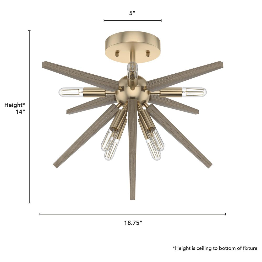 Hunter Jupiter Star Semi-Flush Mount in Alturas Gold, , large