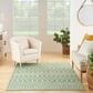 Nourison Positano Southwestern Blue and Green 5" x 7" Indoor/Outdoor Area Rug, , large