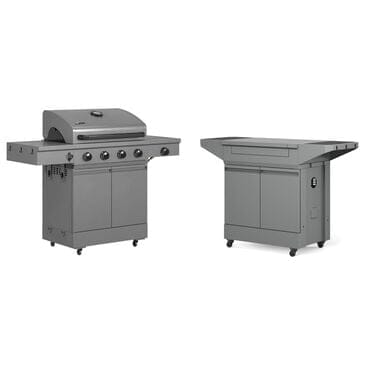 Tytus Anaheim and Emberwood 4-Burner Gas Grill and Grill Prep Cart in Gunmetal Gray, , large