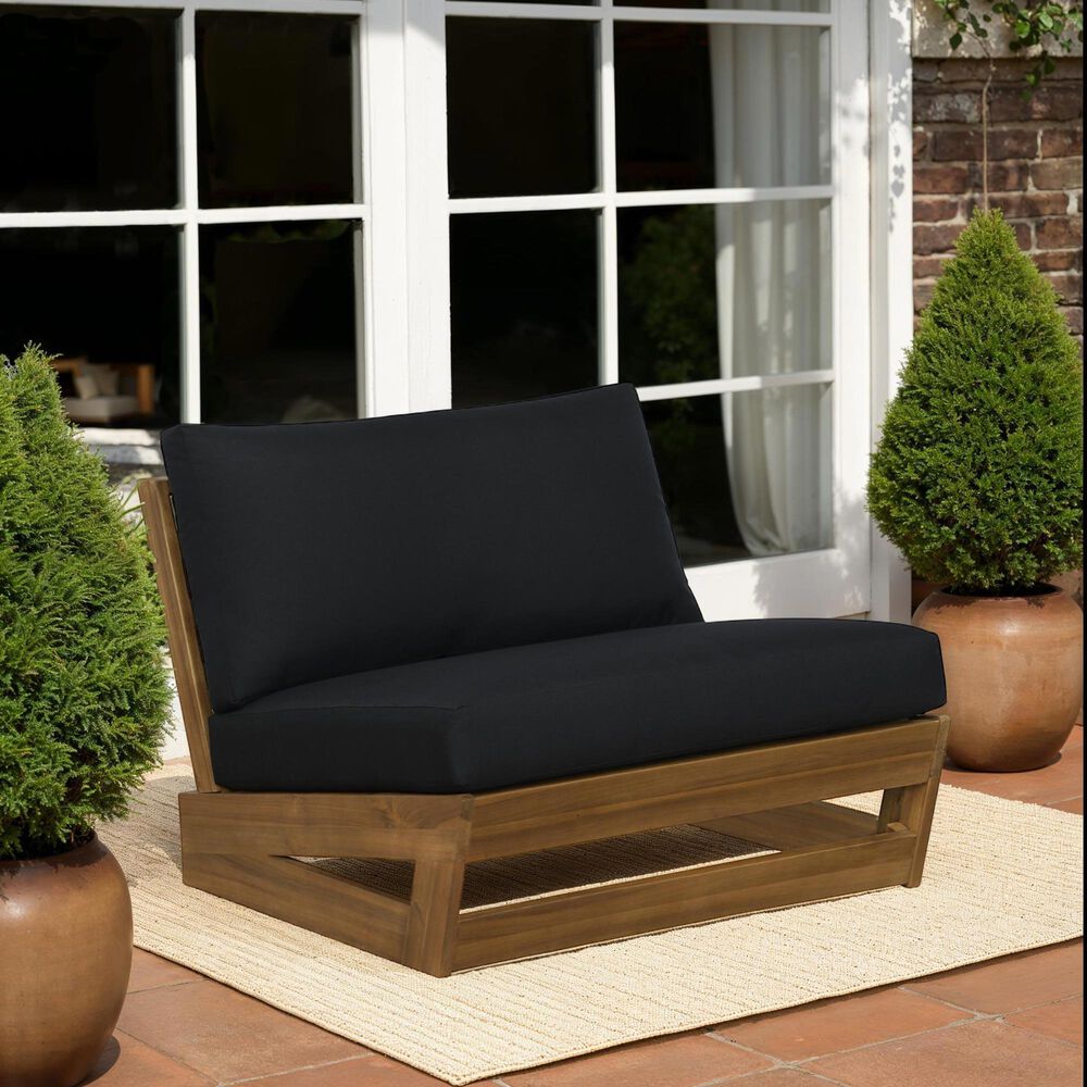 Linon Home Decor Silbury Patio Armless Chair in Jet Black, , large