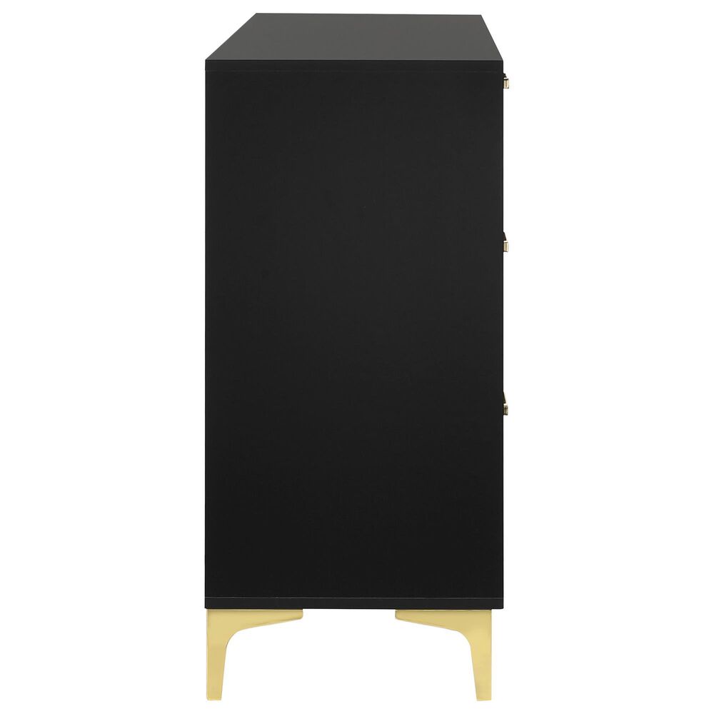 Pacific Landing Kendall 4-Piece Queen Upholstered Bedroom Set in Black and Gold, , large