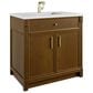 James Martin Bellshire 36" Single Bathroom Vanity in Honey Oak with Single Hole 3 cm White Zeus Silestone Top and Rectangular Sink, , large