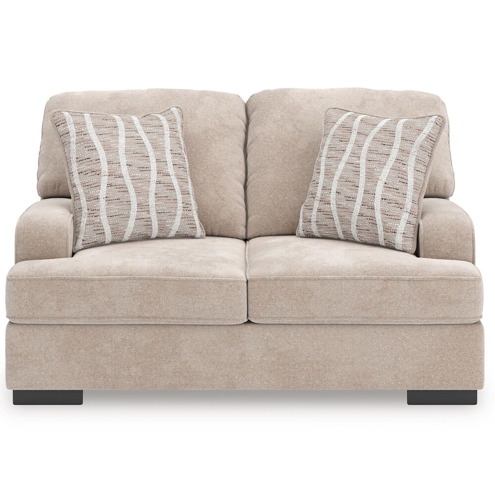 Ashley High Profile Stationary Loveseat in Taupe, , large