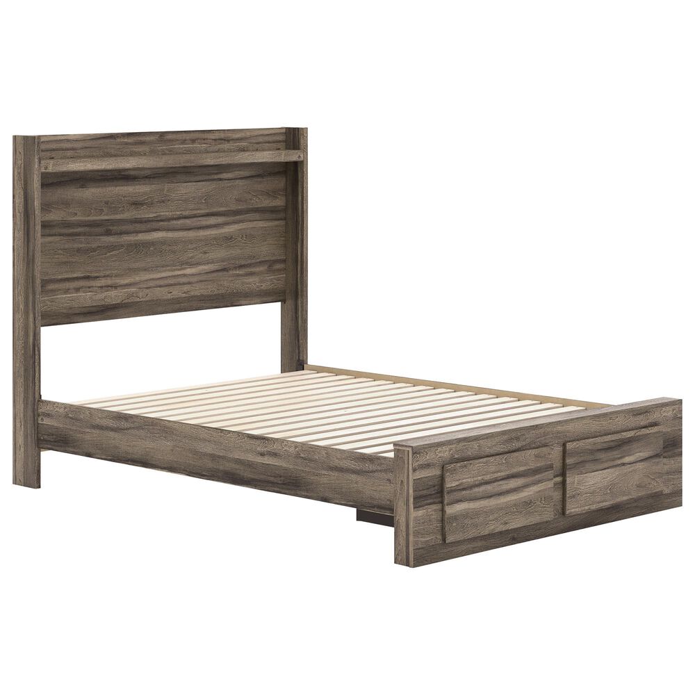 Ashley Elbrim Full Bed with Footboard Storage in Weathered Brown, , large