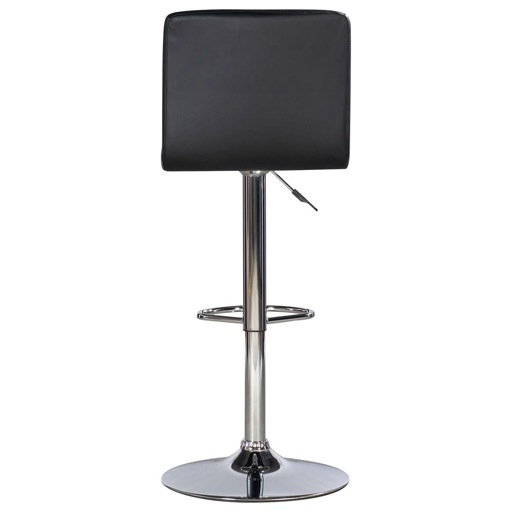 Parkerville Furniture Line Quilted Back Adjustable Swivel Bar Stool in Chrome and Black, , large