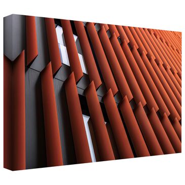 Timberlake Slats 12" x 19" Canvas Art in Orange/Brown/Black, , large