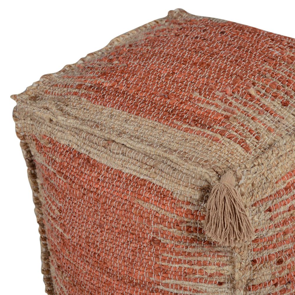 Steve Silver Jafar Pouf in Khaki and Orange, , large